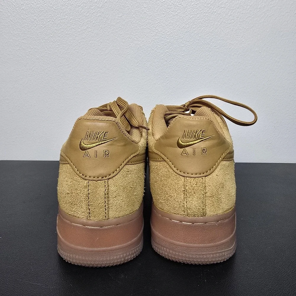 Nike Shoes Youth 7Y Tan Air Force 1 Wheat Suede Low Top Gum Sole Sneakers Swoosh